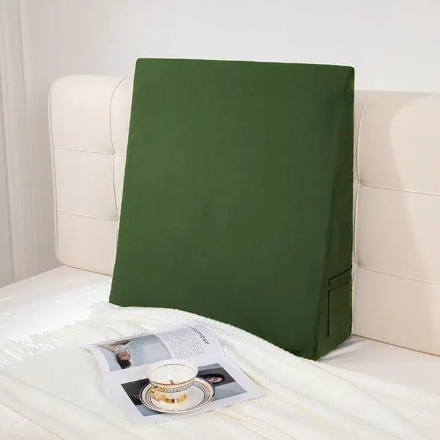 Alt view image 6 of 7 - Dark Olive Green Wedge Pillow Case Cover with Zipper, 25"x25"x10"