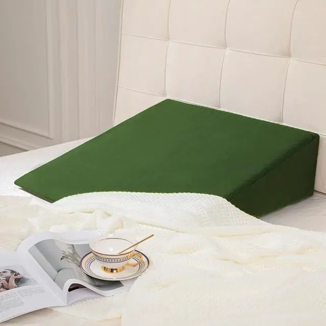 Alt view image 7 of 7 - Dark Olive Green Wedge Pillow Case Cover with Zipper, 25"x25"x10"