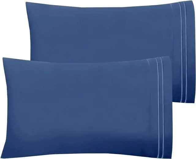 Main image of Mejoroom Hotel Luxury Queen Pillowcases Microfiber 20x30 inches Pillow Cases Set of 2 Soft, Cozy and Breathable Pillow Covers with Envelope Closure(2Piece, Queen/Standard, Navy)