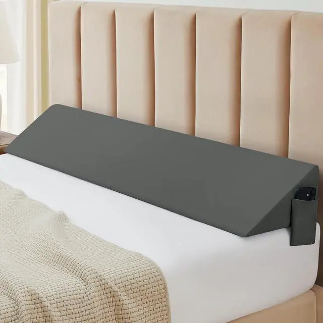 Alt view image 4 of 7 - INVGEEXI Dark Grey Queen Size Bed Wedge Pillow Cover, 60 "L x 10" W x 6" H