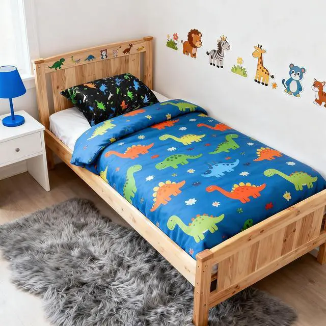 Alt view image 7 of 7 - Dinosaur Kids Pillowcase, 30"x20" Soft Breathable Pillow Case, Hidden Zipper Dinosaurs Pillowslip Case, Cute Cartoon Pillowcase for Kids Teens Boys Girls, Childrens Soft Bedding