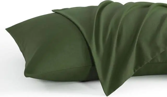 Main image of NTBAY Standard Microfiber Pillowcases, Set of 2, Olive Green
