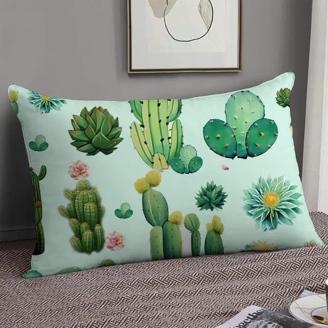 Alt view image 5 of 7 - 1Pack Microfiber Pillow Case,Floral Print Pattern Pillow Cover with Hidden Zipper,Soft Breathable,Standard Size 20"X 26" Pillow case (16-Cactus)