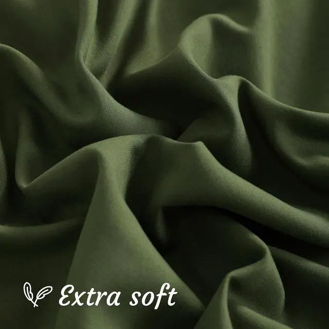 Alt view image 5 of 7 - NTBAY Standard Microfiber Pillowcases, Set of 2, Olive Green