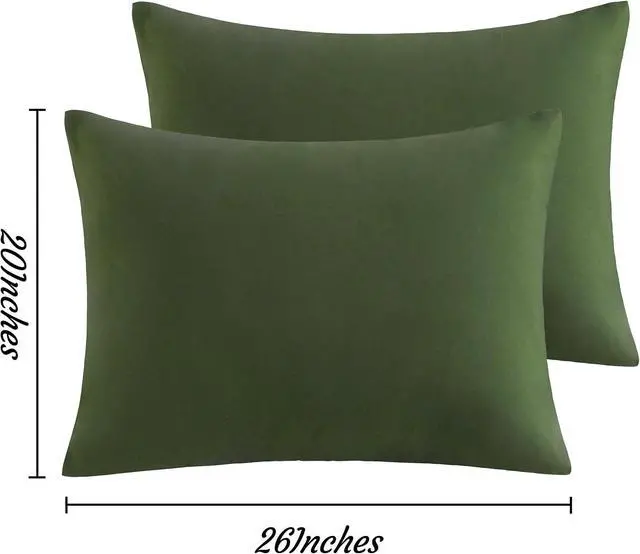 Alt view image 6 of 7 - NTBAY Standard Microfiber Pillowcases, Set of 2, Olive Green