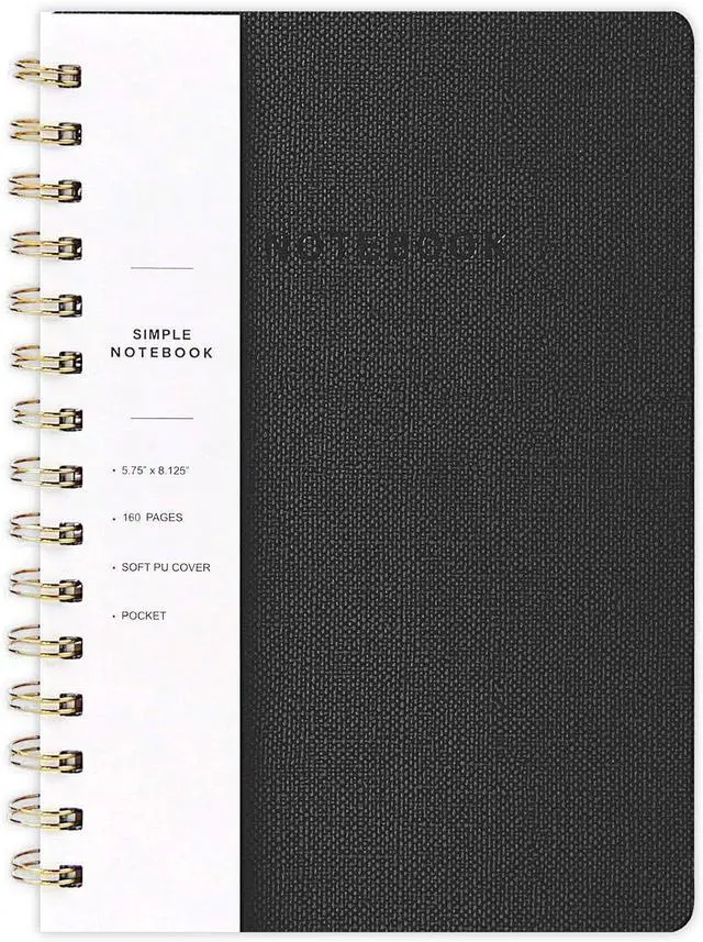 Main image of Spiral Notebook-6.10" x 8.19" College Ruled Journal with Inner Pockets and 160 Pages,PU Leather Cover Business Journal, Twin-Wire Binding Notebook Perfect for Office & Home School Supplies