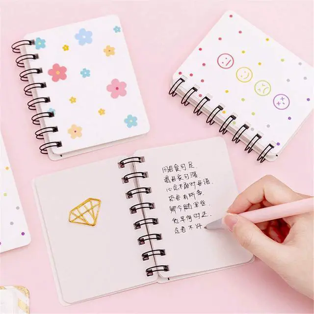 Alt view image 3 of 7 - Yansanido Small Spiral Notebook, 4 Pcs 3.14 Inch x 4.13 Inch 4 Style Design Thick Hardcover Blank Pages 80 Sheets -160 Pages Journals for Study and Notes(Spiral 3.14 x4.13 Inch 4set, 3.14 x4.13 Inch)