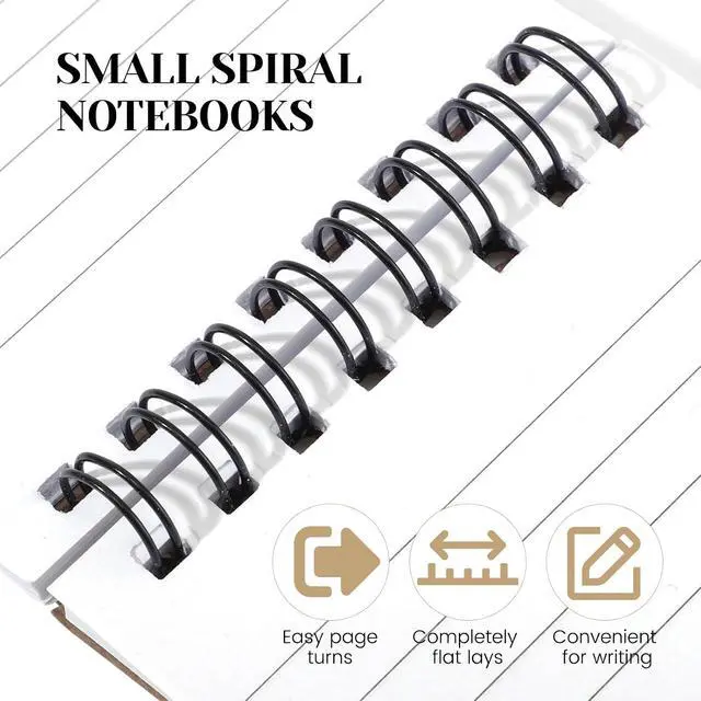 Alt view image 3 of 7 - Thboxes 8 Pack Pocket Notebook, 3x5 Small Spiral Notebooks with 60 Sheets/120 Lined Pages Small Notebook Spiral Notepads Mini Note Pads Notebooks for School Office (Brown)