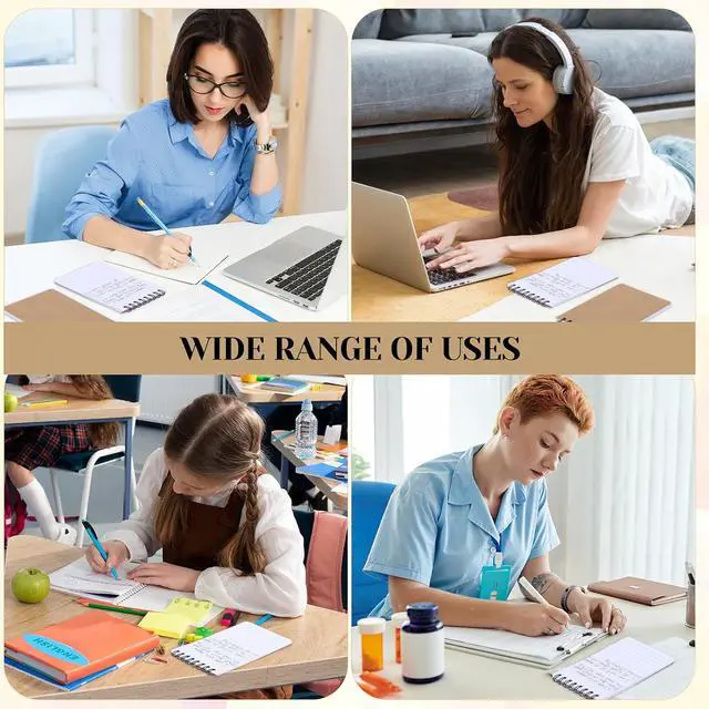 Alt view image 7 of 7 - Thboxes 8 Pack Pocket Notebook, 3x5 Small Spiral Notebooks with 60 Sheets/120 Lined Pages Small Notebook Spiral Notepads Mini Note Pads Notebooks for School Office (Brown)