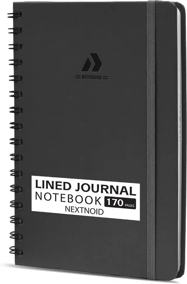 Main image of Nextnoid Lined Spiral Notebook Journal For Women & Men - A5(5.8" x 8.3") 170 Pages, Hardcover Notebooks for Work & Note Taking, College Ruled Journals for Writing - Grey