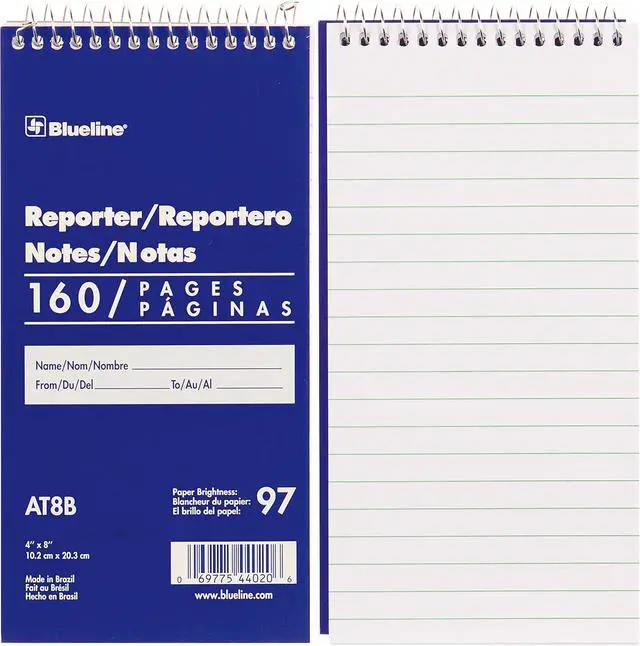 Alt view image 2 of 6 - Blueline Reporter Notebook / Note Pad, 4 x 8 inches, 160 Pages / 80 Sheets (AT8B)