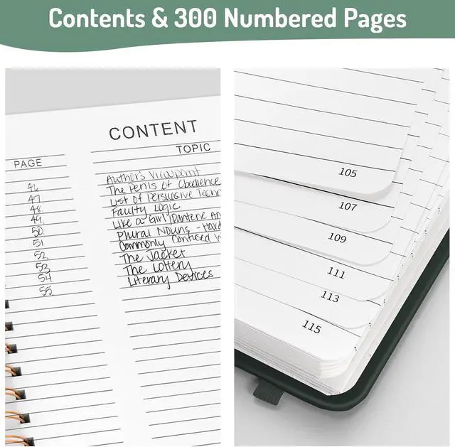 Alt view image 2 of 7 - Forvencer Lined Spiral Journal Notebook with 300 Numbered Pages, B5