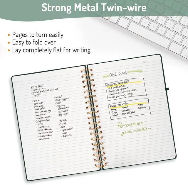 Alt view image 3 of 7 - Forvencer Lined Spiral Journal Notebook with 300 Numbered Pages, B5