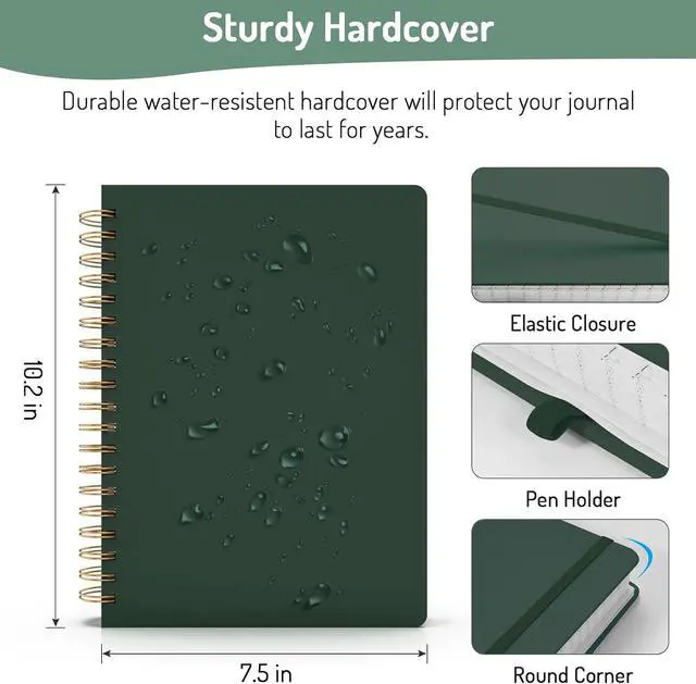 Alt view image 6 of 7 - Forvencer Lined Spiral Journal Notebook with 300 Numbered Pages, B5