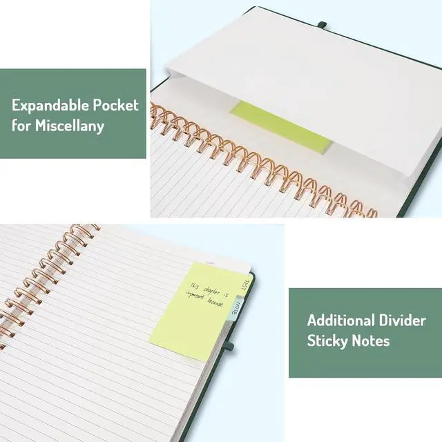 Alt view image 5 of 7 - Forvencer Lined Spiral Journal Notebook with 300 Numbered Pages, B5