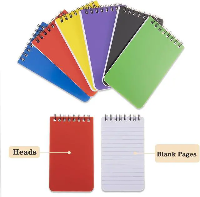 Alt view image 4 of 7 - QiCheng 6pacs Pocket Notebook Mini Notepad Small Spiral Notebooks 3X5Inch