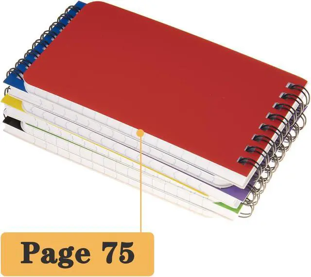 Alt view image 5 of 7 - QiCheng 6pacs Pocket Notebook Mini Notepad Small Spiral Notebooks 3X5Inch