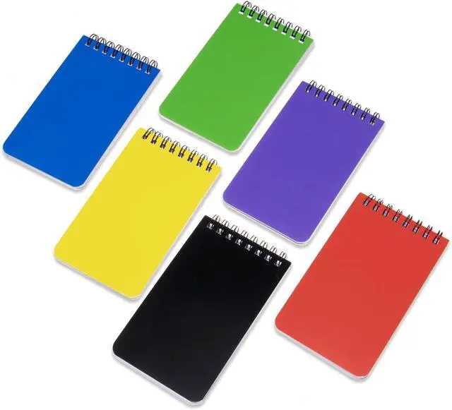 Alt view image 7 of 7 - QiCheng 6pacs Pocket Notebook Mini Notepad Small Spiral Notebooks 3X5Inch