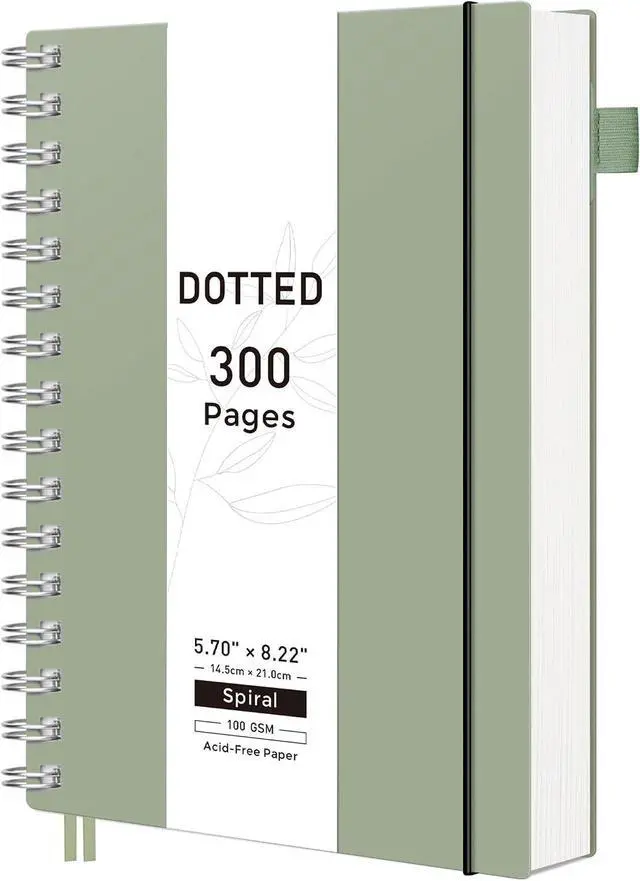 Main image of RETTACY Dotted Journal Notebook, 300 Pages, A5 Medium Size (5.7'' × 8.2'')