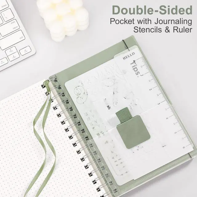 Alt view image 6 of 7 - RETTACY Dotted Journal Notebook, 300 Pages, A5 Medium Size (5.7'' × 8.2'')