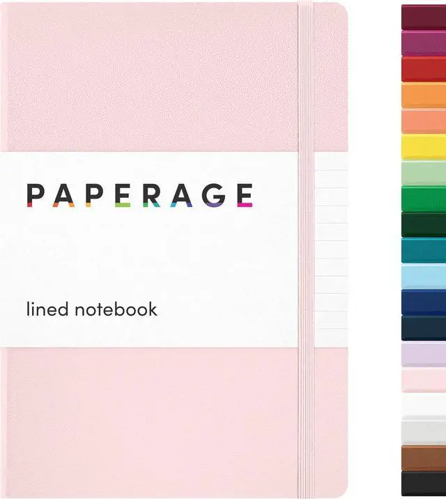 Main image of PAPERAGE Lined Journal Notebook, Hardcover Journal for Women & Men, 160 Pages, (5.6 in x 8 in), College Ruled Journaling Notebook for Work, School Supplies & Note Taking, (Blush)