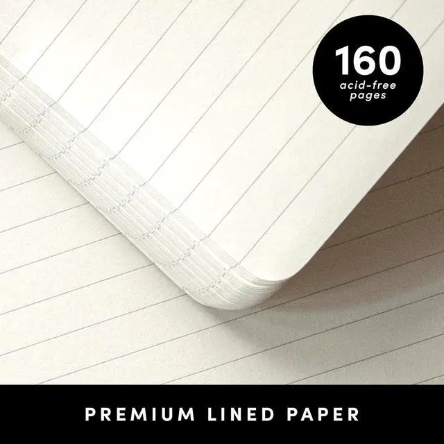 Alt view image 4 of 7 - PAPERAGE Lined Journal Notebook, Hardcover Journal for Women & Men, 160 Pages, (5.6 in x 8 in), College Ruled Journaling Notebook for Work, School Supplies & Note Taking, (Black)