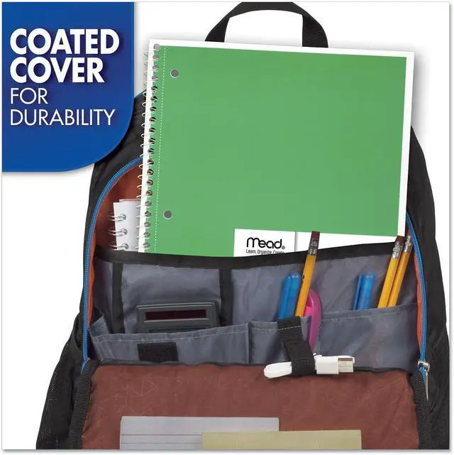 Alt view image 5 of 6 - Mead Spiral Notebook, 1 Subject, College Ruled Paper, 7-1/2" x 10-1/2", 70 Sheets per Notebook, Colors Will Vary, 6 Pack (73065)