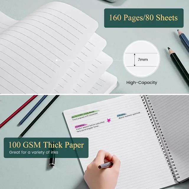 Alt view image 5 of 7 - Spiral Notebook/Journal - Notebook, 8.5" x 11", Notebooks Journal for Work