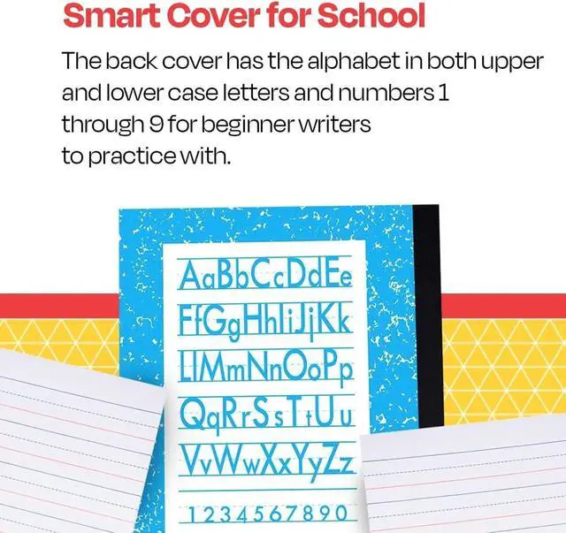 Alt view image 6 of 6 - School Smart Skip-A-Line Ruled Composition Book, Grade 2, Blue, 100 Pages - 085301
