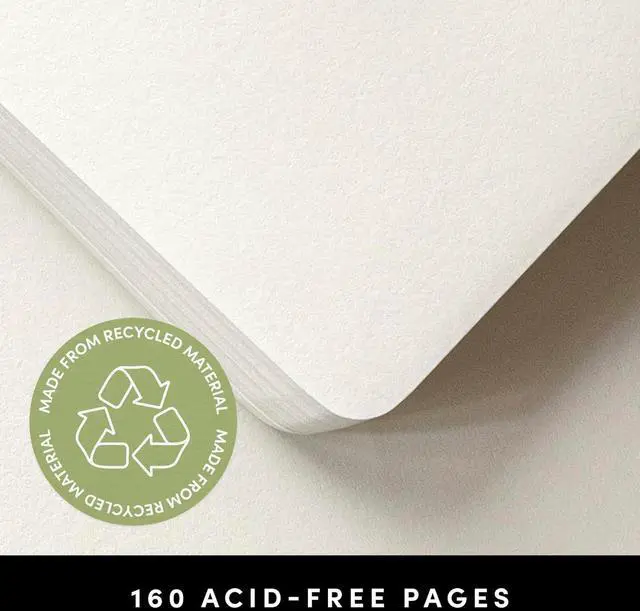 Alt view image 4 of 7 - PAPERAGE Recycled Blank Journal Notebook, (Olive), 160 Pages, Medium 5.6 in x 8 in - 100 GSM Thick Paper Hardcover Journaling Notebook for Work, School, Note Taking or Sketching