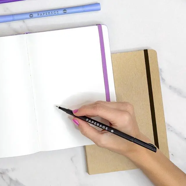 Alt view image 6 of 7 - PAPERAGE Recycled Blank Journal Notebook, (Olive), 160 Pages, Medium 5.6 in x 8 in - 100 GSM Thick Paper Hardcover Journaling Notebook for Work, School, Note Taking or Sketching