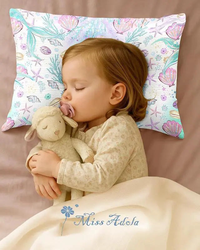 Alt view image 6 of 6 - Miss Adola Ultra-Soft Cotton Toddler Pillowcases Set of 2, Fish Tail