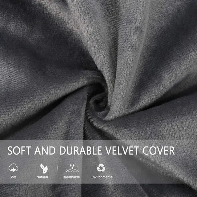 Alt view image 2 of 7 - Body Pillow Cover with Zipper Soft Luxury Velvet Body Pillowcase 21" x 54 Long Bed Pillow Cover Protector Cushion Case Grey
