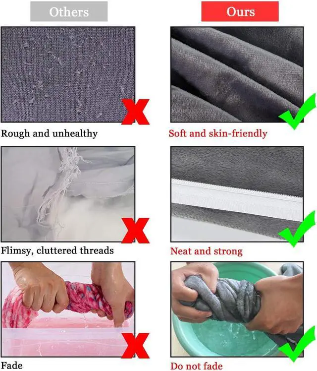 Alt view image 5 of 7 - Body Pillow Cover with Zipper Soft Luxury Velvet Body Pillowcase 21" x 54 Long Bed Pillow Cover Protector Cushion Case Grey