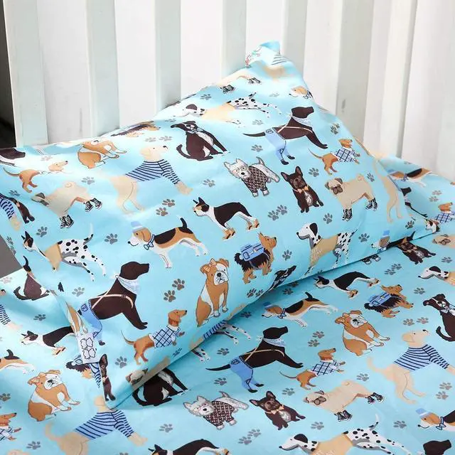 Alt view image 2 of 6 - Cloele Kids Toddler Pillowcase,Baby Pillow Cover,Blue Dog,13x18in,