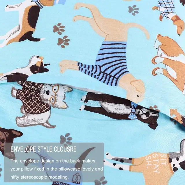 Alt view image 3 of 6 - Cloele Kids Toddler Pillowcase,Baby Pillow Cover,Blue Dog,13x18in,