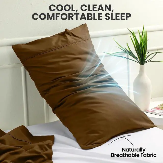 Alt view image 5 of 6 - Pillow Cases Queen Size Set of 4, Ultra Soft Comfy Pillow Covers, Navy