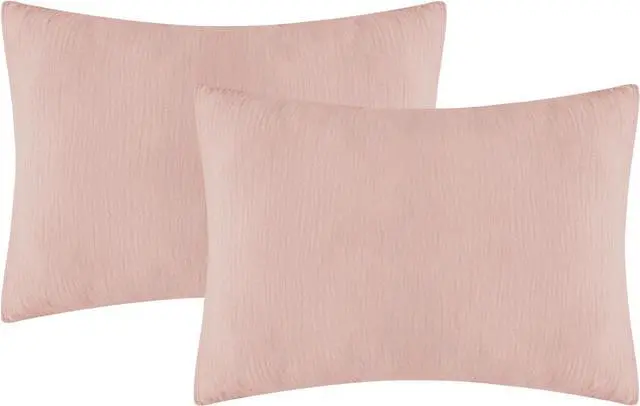 Main image of Organic Cotton Muslin Mini Pillowcases with Envelope Design,2 Pack Ultra Breathable Kids Toddler Pillowcases for Boys and Girls- 13 x 18 inches (Coral)