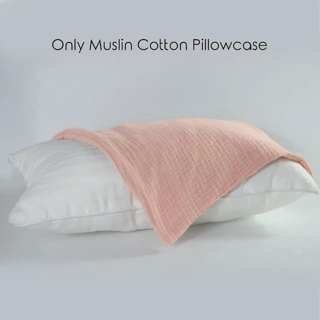 Alt view image 4 of 7 - Organic Cotton Muslin Mini Pillowcases with Envelope Design,2 Pack Ultra Breathable Kids Toddler Pillowcases for Boys and Girls- 13 x 18 inches (Coral)