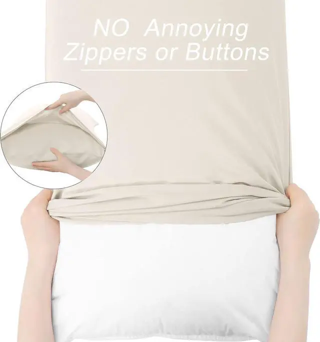 Alt view image 5 of 7 - uxcell Microfiber Body Pillow Cover, Envelope Khaki 20x54