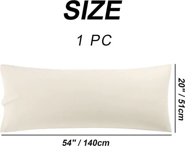 Alt view image 7 of 7 - uxcell Microfiber Body Pillow Cover, Envelope Khaki 20x54