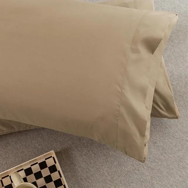 Alt view image 2 of 6 - Microfiber Queen Bed Pillowcases 2 Pack, Super Soft Bed Pillow Covers Envelope Closure, Wrinkle, Fade and Stain Resistant, 20x30, Dark Beige