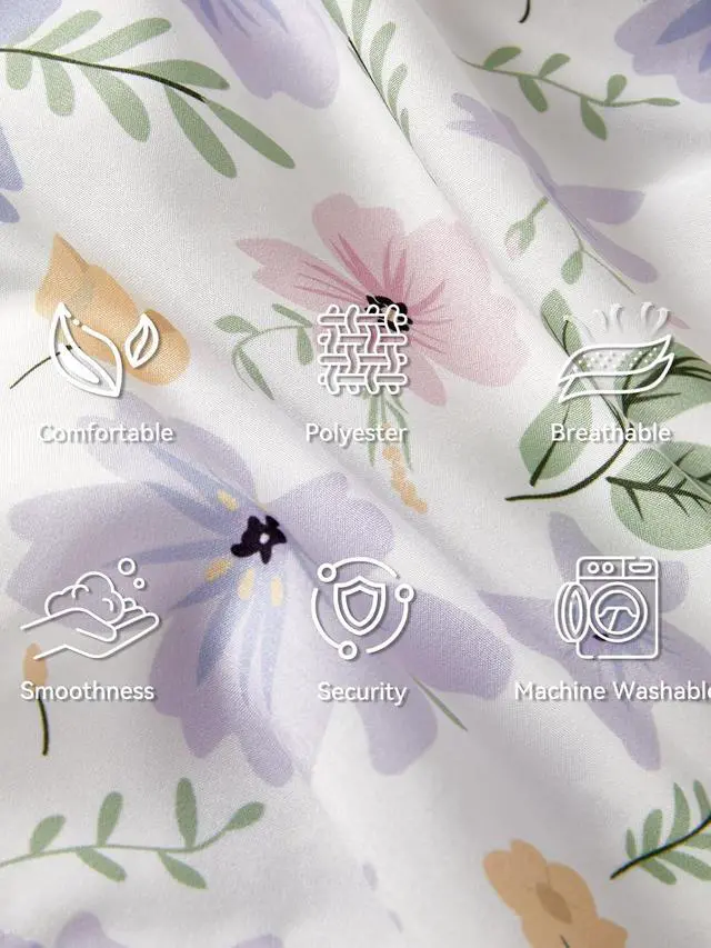 Alt view image 2 of 6 - TILLYOU Toddler Pillowcases 13 x 18 Travel Pillow Case 2 Pack, Kids Pillowcases Machine Washable with Envelope Closure, Brilliant Little Flowers