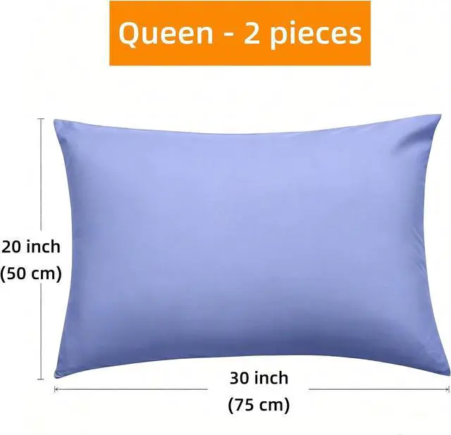 Alt view image 3 of 7 - Mohap Zipper Pillowcase 2 Pieces Brushed Microfiber 1800 Hotel Quality Super Soft Pillow Cover No Shrinkage No Fade Pillow Protectors - Lavender, Queen