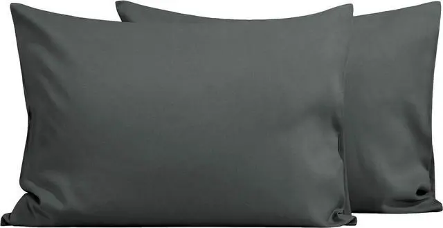 Main image of FLXXIE 2 Pack Microfiber Toddler Pillowcases, 14x20 Inches Fits Baby Pillow Sized 12x16, 13x18 or 14x20, Soft and Cozy Small Travel Pillow Covers with Envelope Closure, Dark Grey