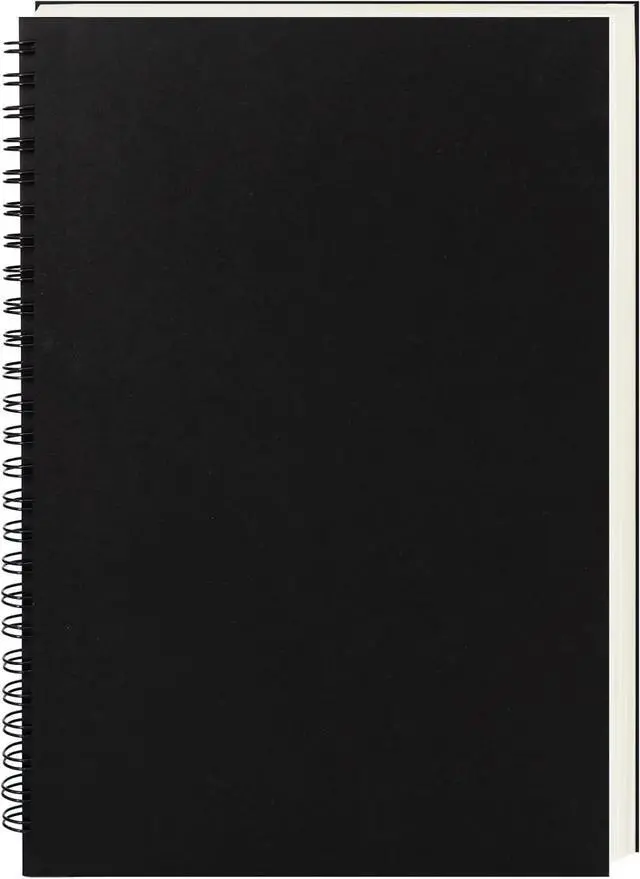 Main image of DSTELIN 9 inch x 6 inch, 100GSM, Blank Spiral Notebook, 1-Pack, Soft Cover, Sketch book, 160 Pages / 80 Sheets, (Black)