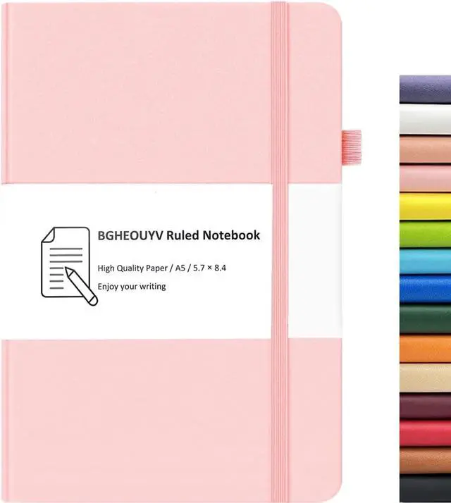Main image of Notebook Journal, College Ruled Notebook Lined A5 160 Pages,Hard Cover Journals for Writing, Notebooks for Work Office School Women Men,5.7 inches x 8.4 inches(Pink)
