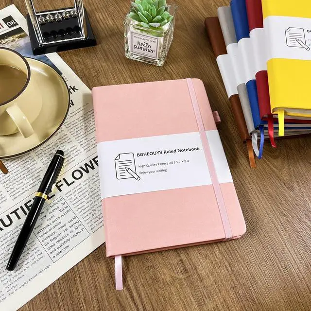 Alt view image 6 of 7 - Notebook Journal, College Ruled Notebook Lined A5 160 Pages,Hard Cover Journals for Writing, Notebooks for Work Office School Women Men,5.7 inches x 8.4 inches(Pink)