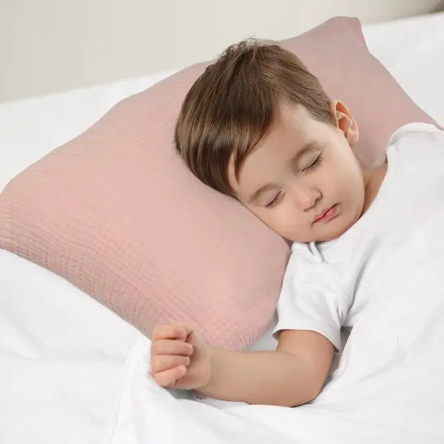 Alt view image 7 of 7 - Organic Cotton Muslin Mini Pillowcases with Envelope Design,2 Pack Ultra Breathable Kids Toddler Pillowcases for Boys and Girls- 13 x 18 inches (Coral)