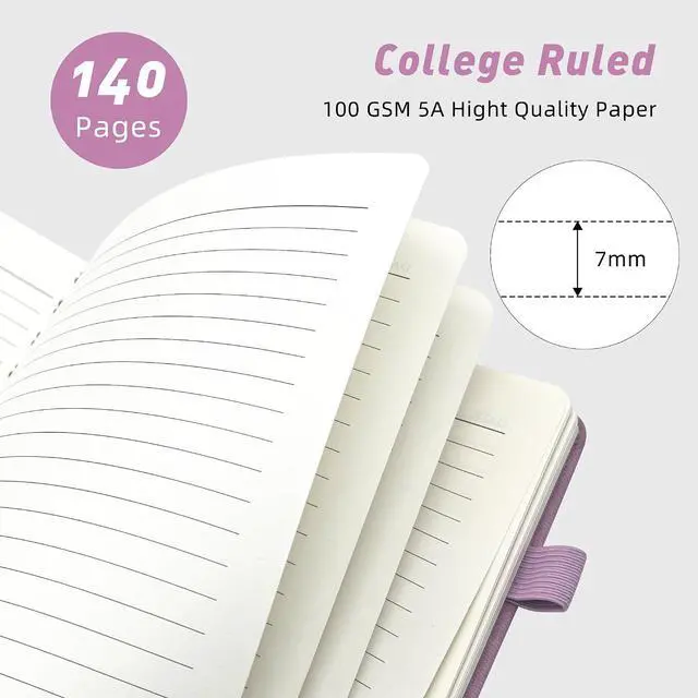 Alt view image 2 of 7 - LEAGIM Lined Spiral Journal Notebook for Women & Men, College Ruled Hardcover Notebook for Work & Note Taking, Journals for Writing, 100 GSM, Business, School, 140 Pages, A5(5.8"x8.5") - Pink